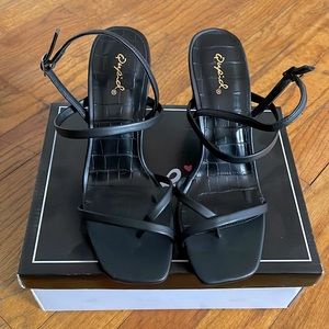 Black strappy heels